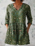 Sophia | Vintage Floral V-Neck Shirt