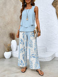 Averie | Elegant Layered Wide Leg Two Piece Summer Set