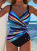 Luxurious Wrap Swimsuit with Colorful Print