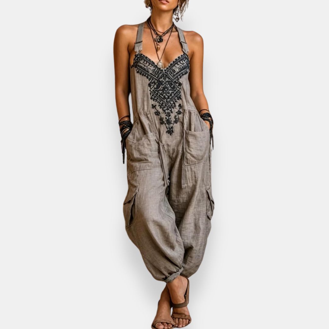 Erminilde | Embroidered Bohemian Jumpsuit