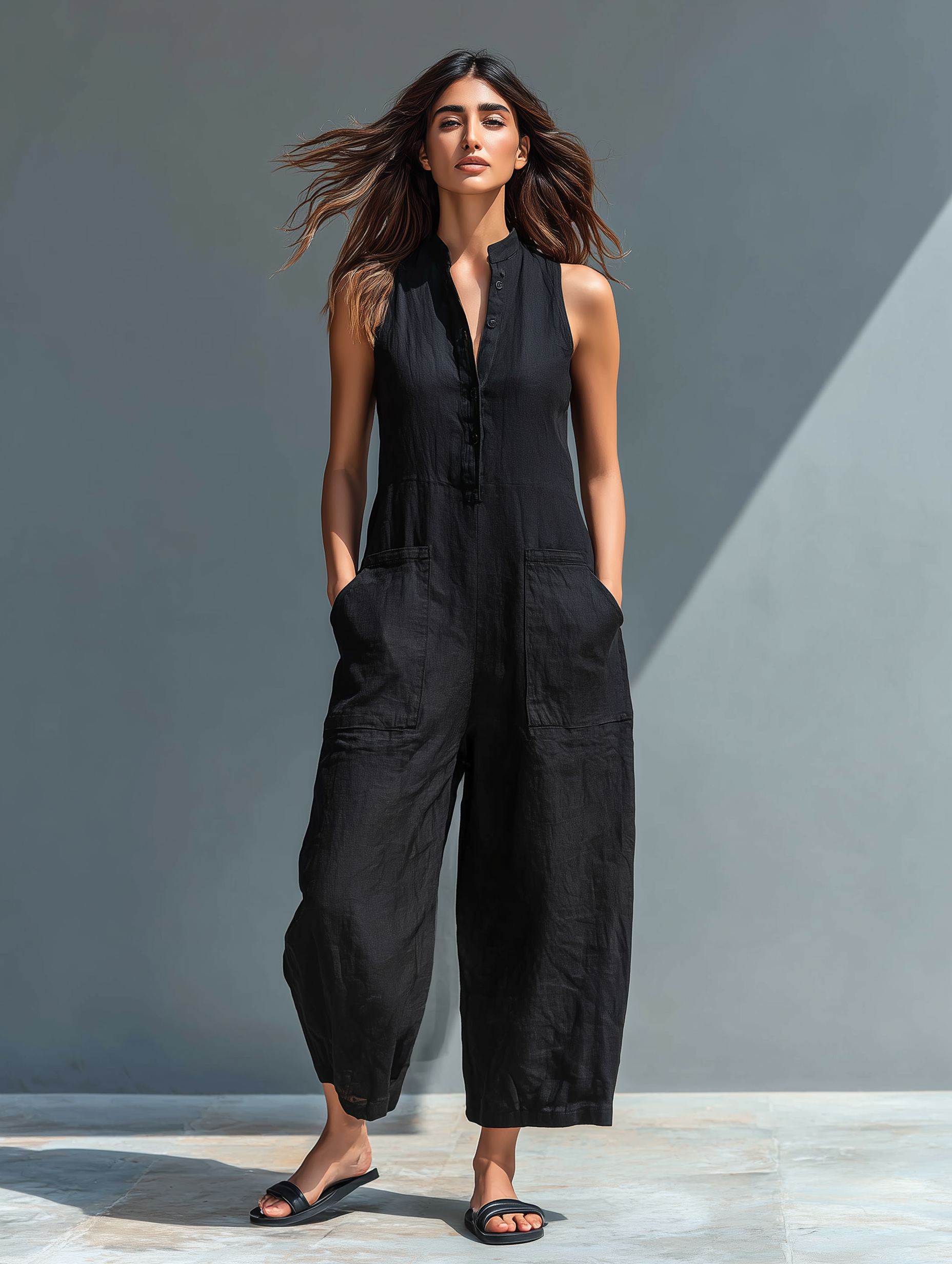 Cindy | Elegant Sleeveless Linen Jumpsuit