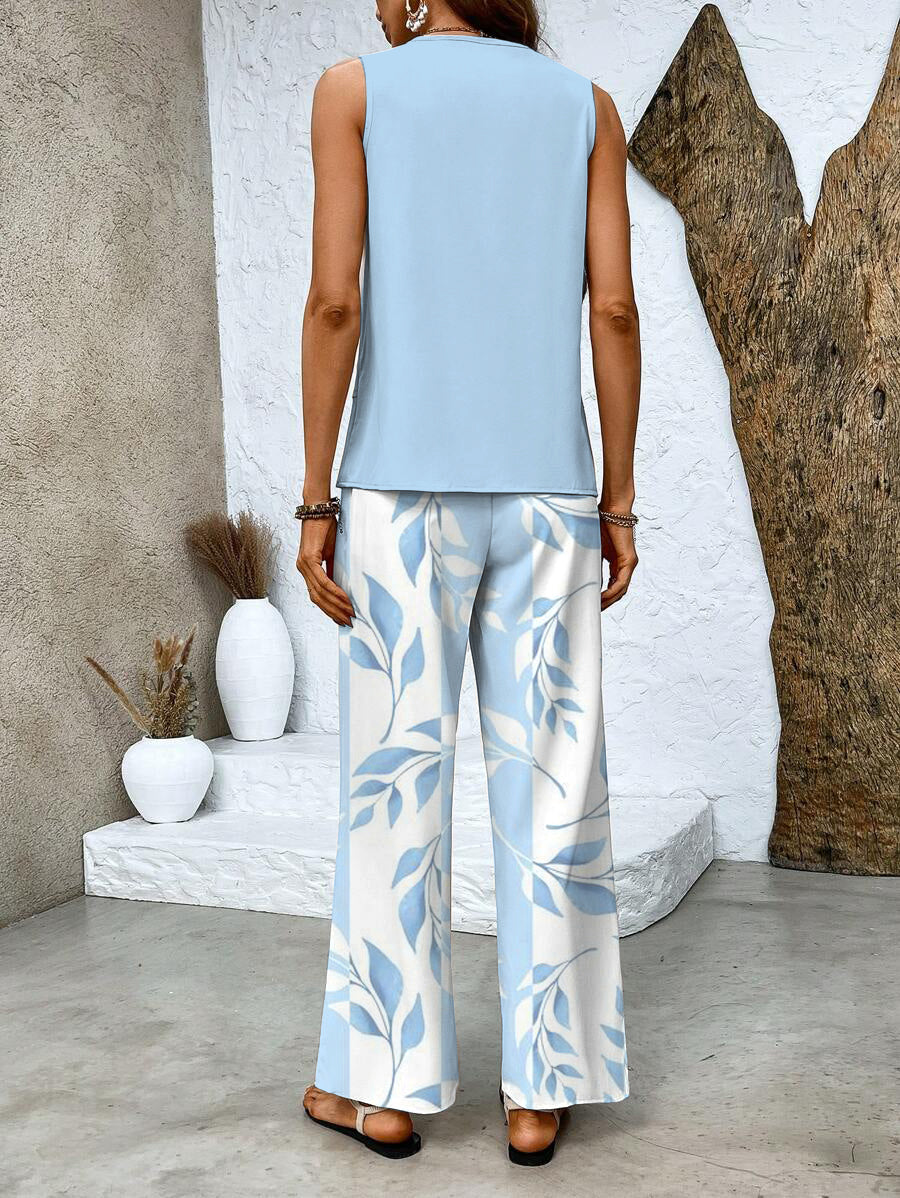 Averie | Elegant Layered Wide Leg Two Piece Summer Set