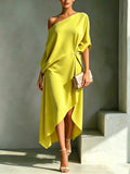 Caitlyn | One-Shoulder Asymmetrical Midi Dress