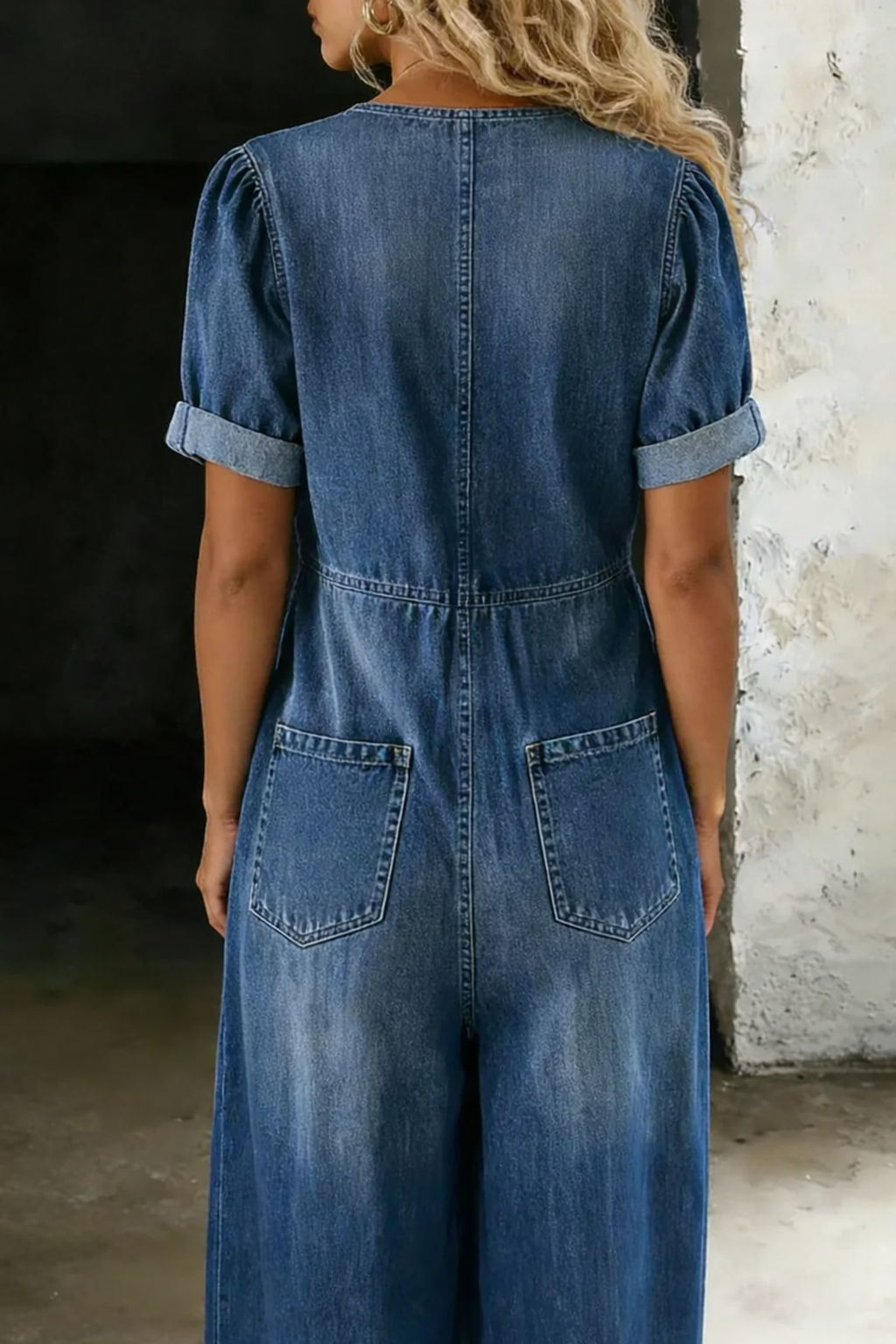 Miya | V Neck Short Sleeve Jumpsuit