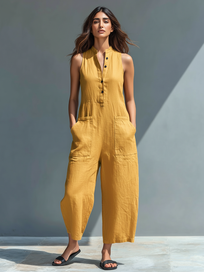 Cindy | Elegant Sleeveless Linen Jumpsuit