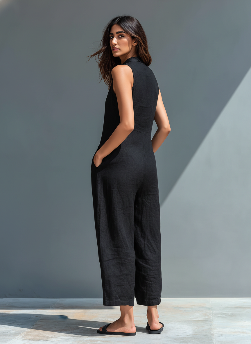 Cindy | Elegant Sleeveless Linen Jumpsuit