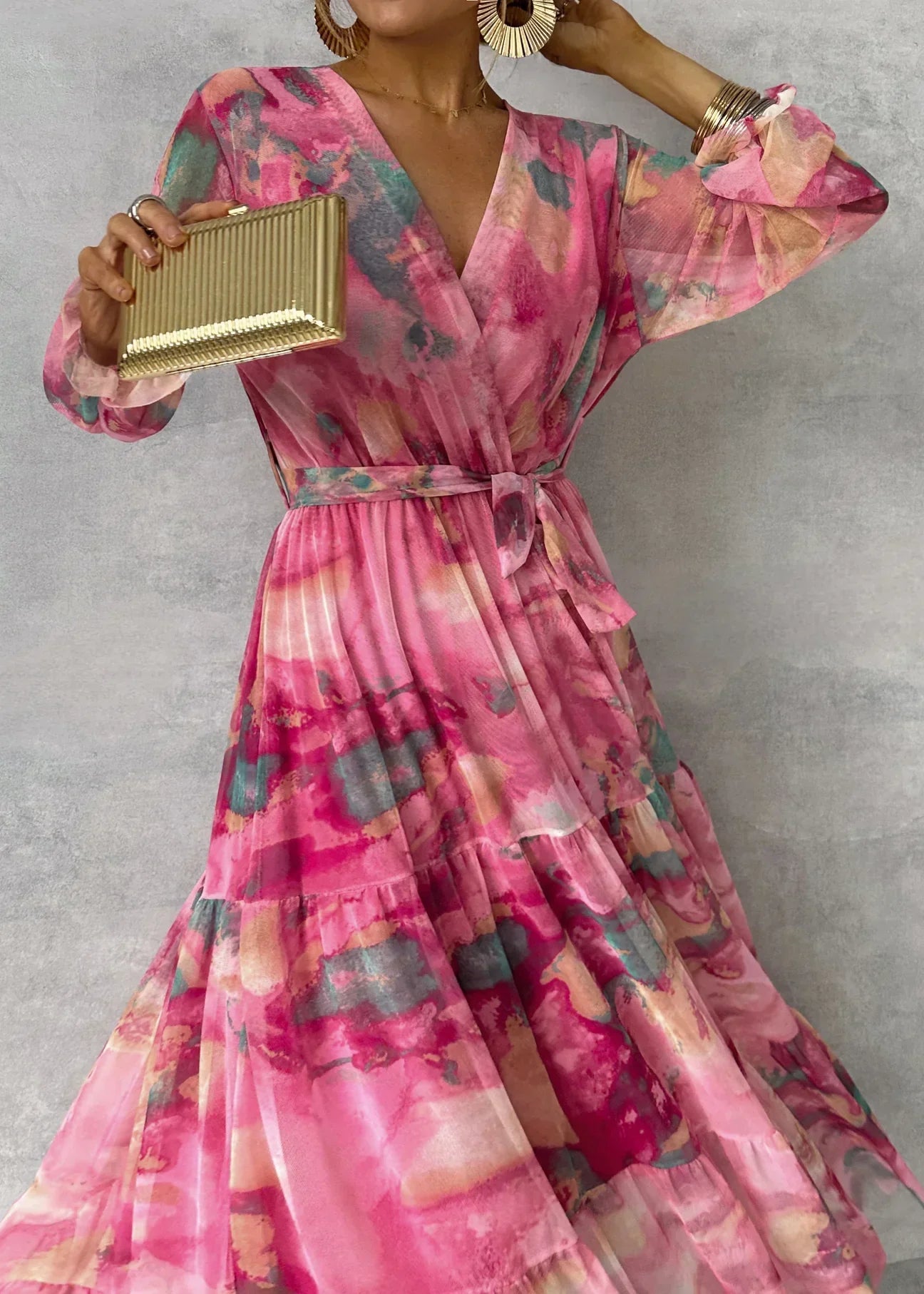 Wrap Dress with Floral Print