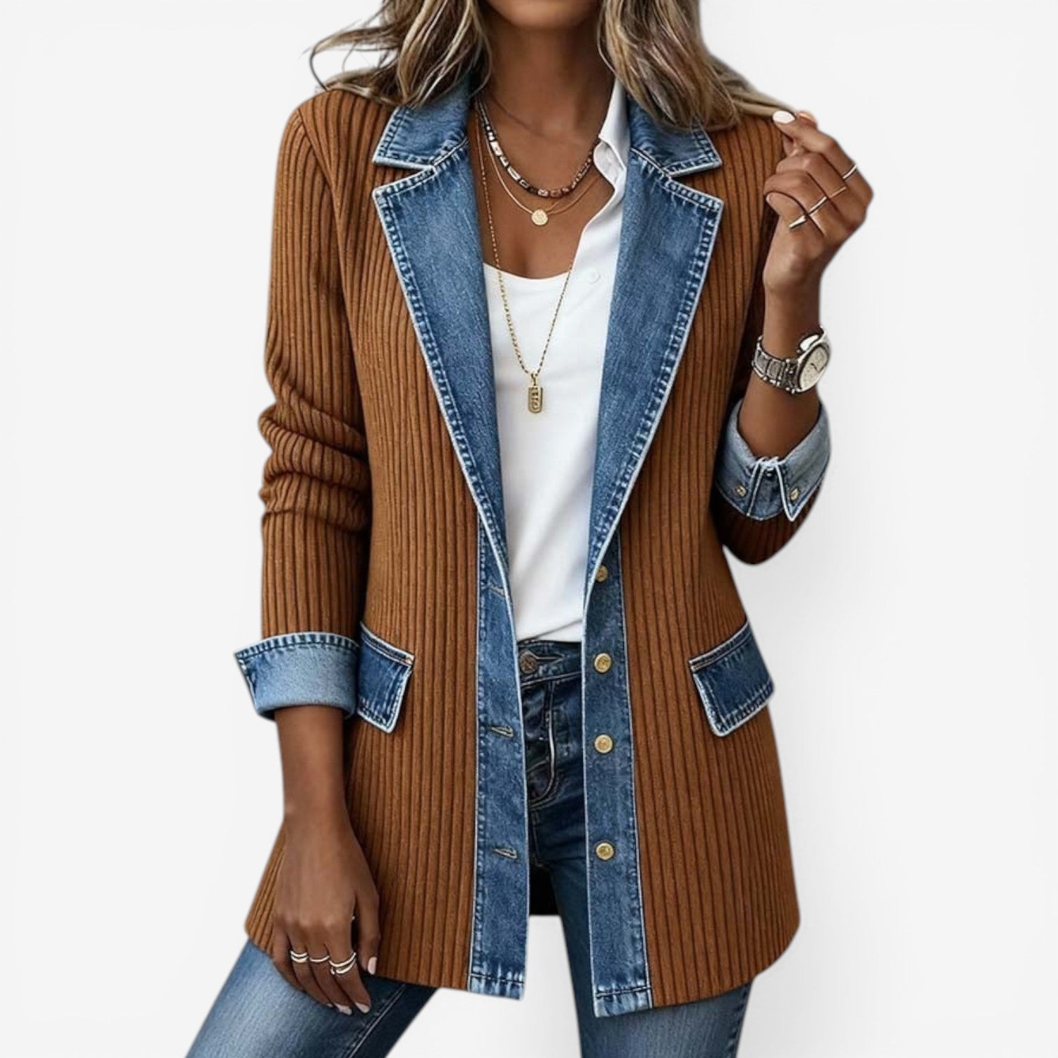 Emilia™ Blazer in blended denim