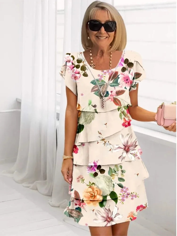 Helena™ | Elegant Comfort Ruffle Dress