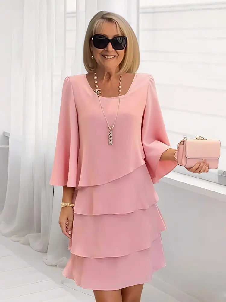 Helena™ | Elegant Comfort Ruffle Dress