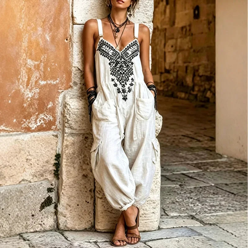 Erminilde | Embroidered Bohemian Jumpsuit
