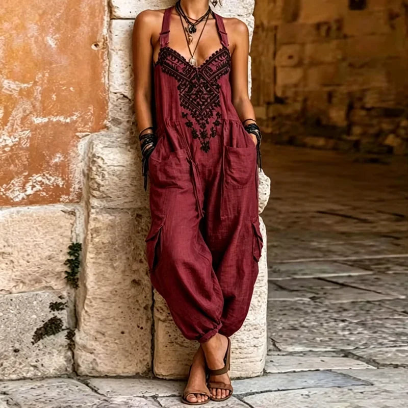 Erminilde | Embroidered Bohemian Jumpsuit
