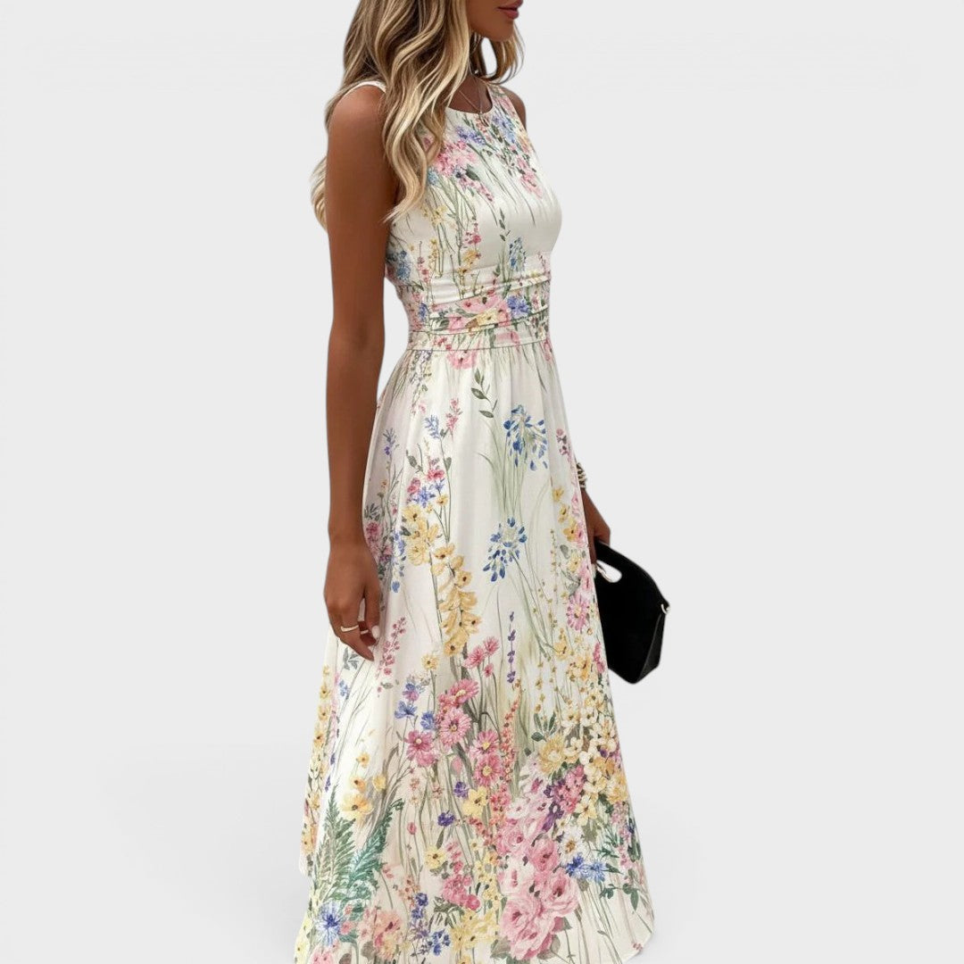 Tanya | Sleeveless Floral Midi Dress
