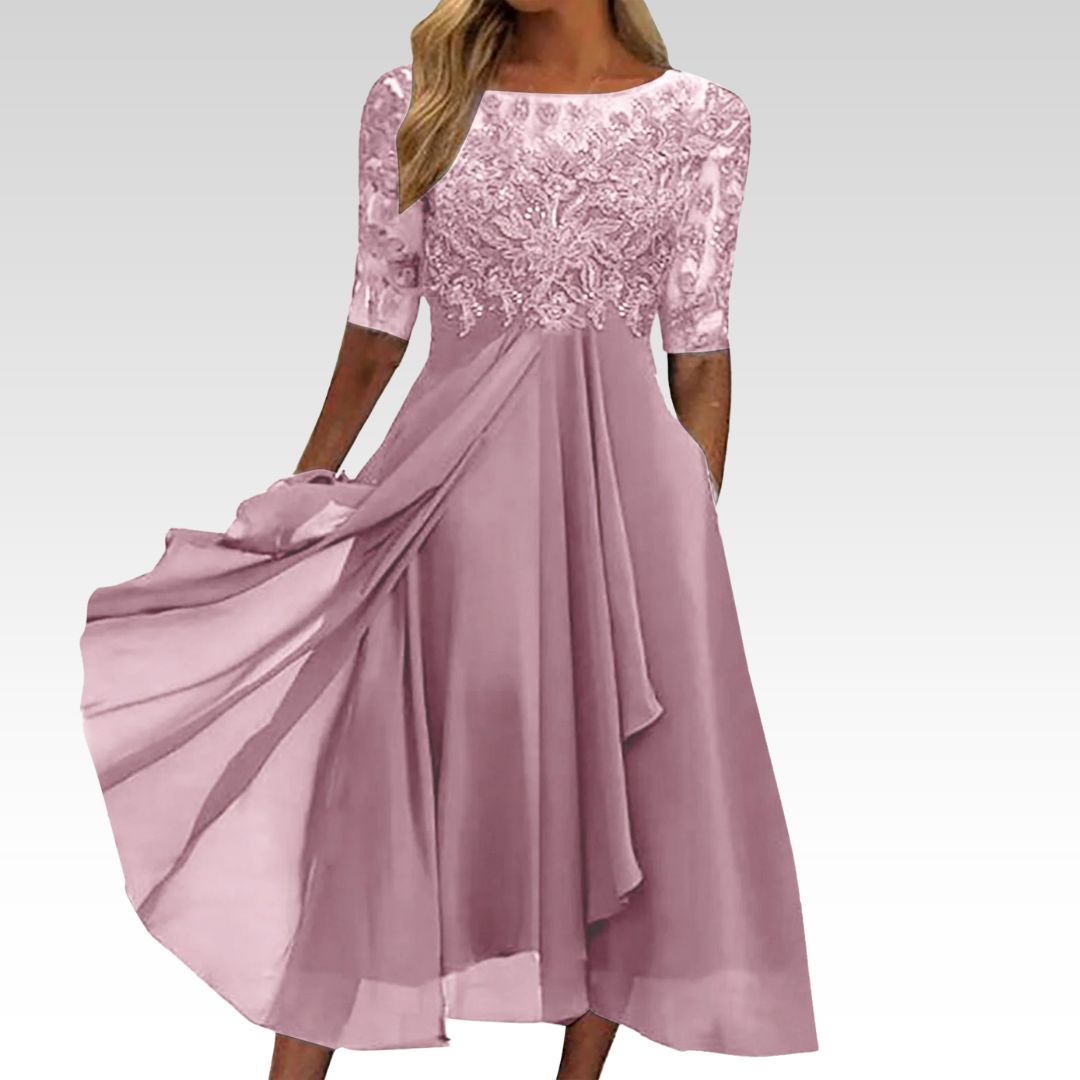 Zaria – The Flattering Lace Midi Dress
