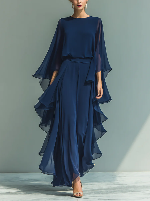 Aurora | Elegant Complete in Chiffon with Ruffles