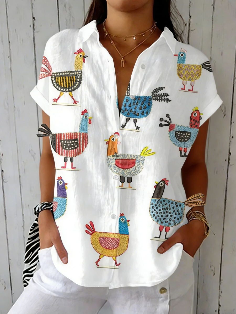 Ingrid | Playful Hen Blouse