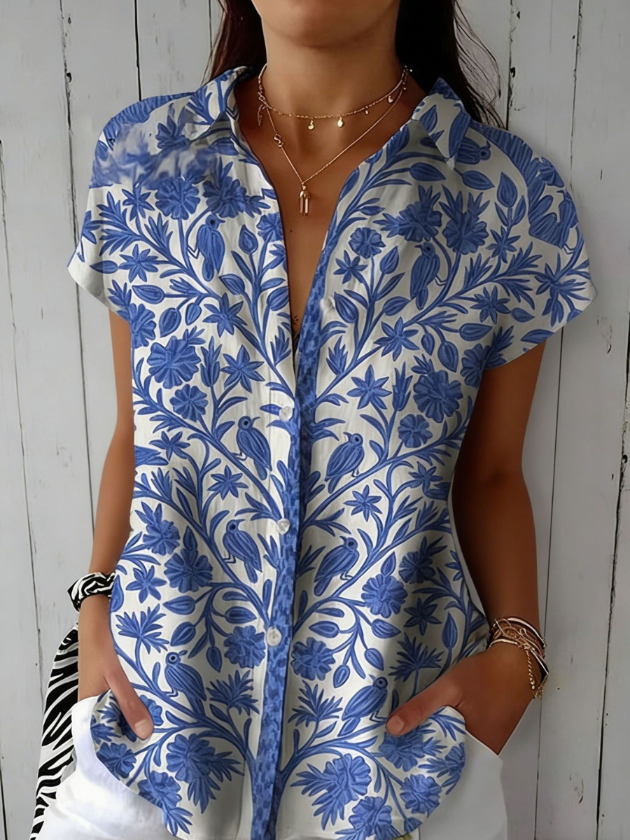 Frederikke | Blue Garden Blouse