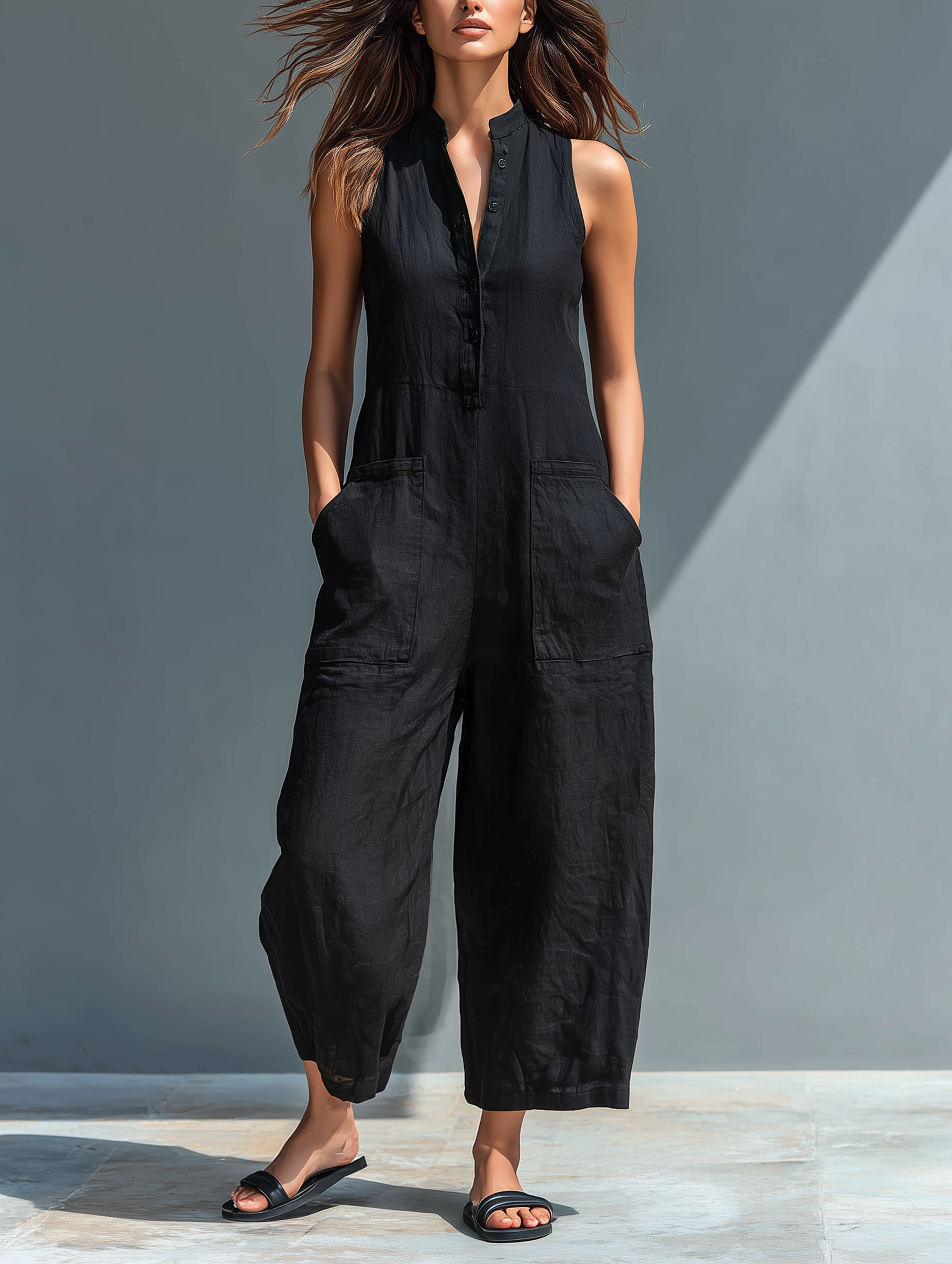 Cindy | Elegant Sleeveless Linen Jumpsuit