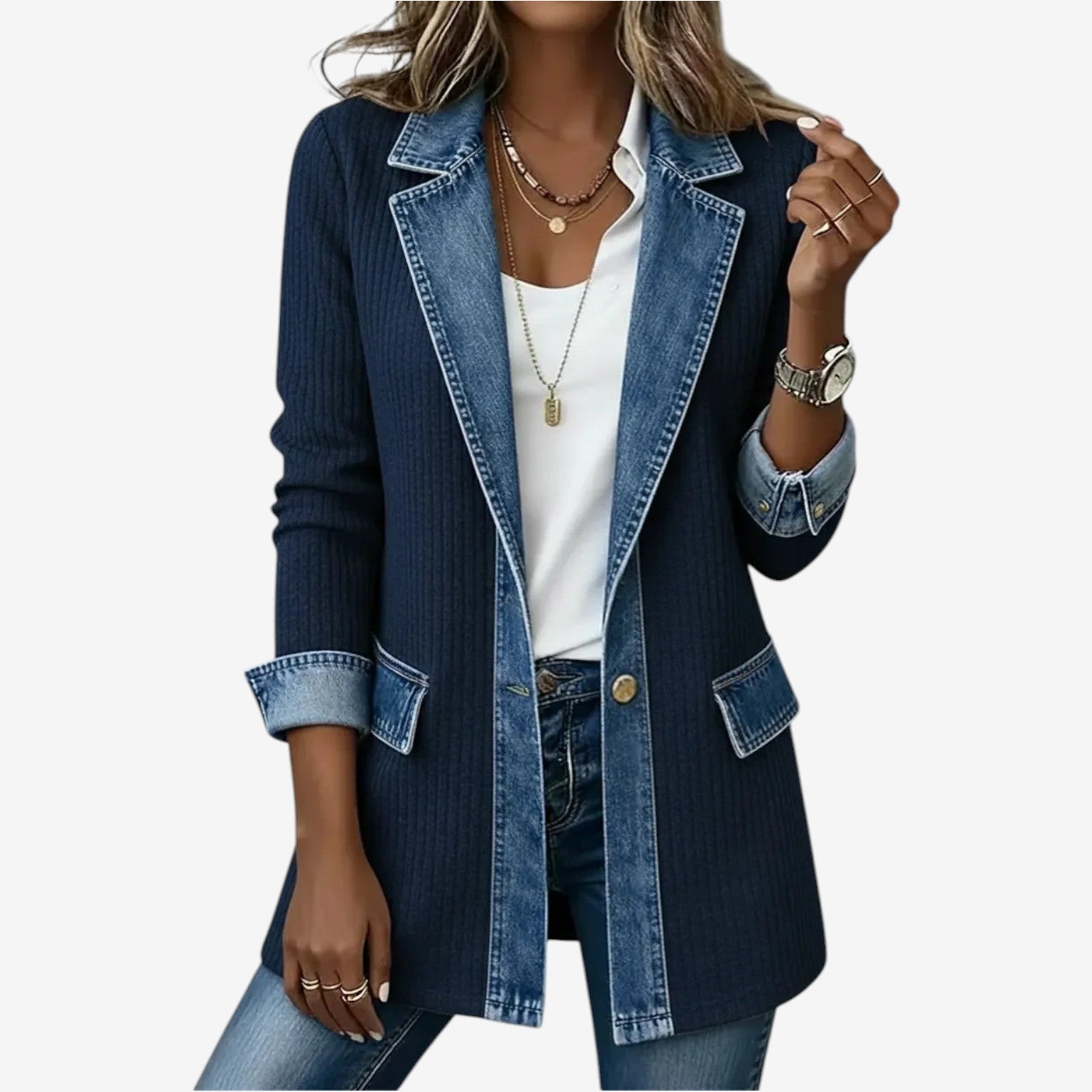 Emilia™ Blazer in blended denim