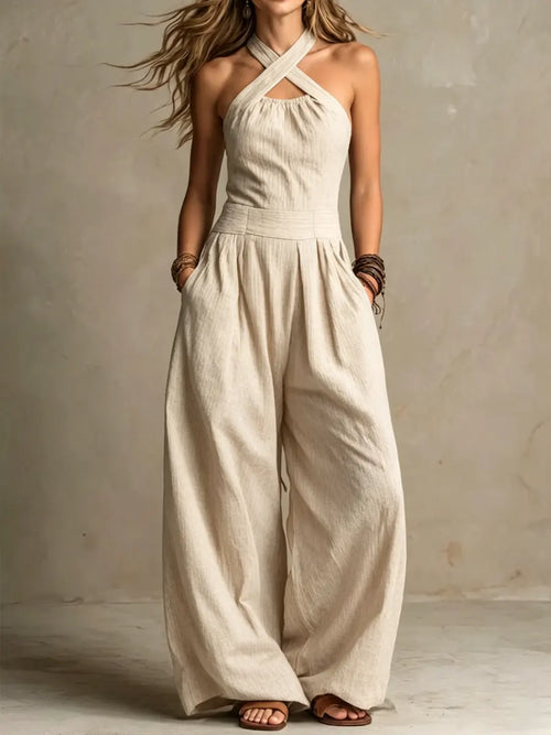 ADRIANA – Elegant Jumpsuit with Crossed Neckline