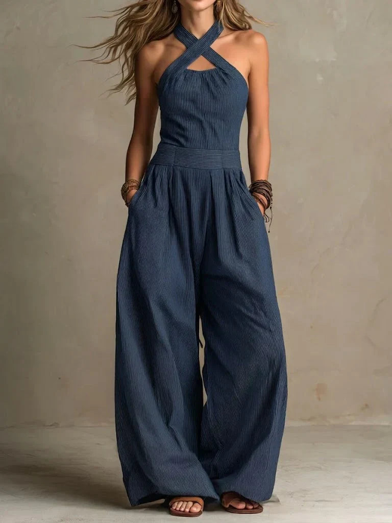 ADRIANA – Elegant Jumpsuit with Crossed Neckline